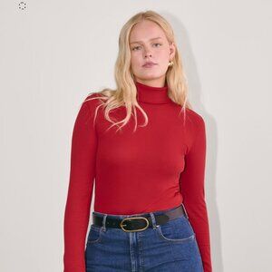 Red Supima Cotton Turtleneck